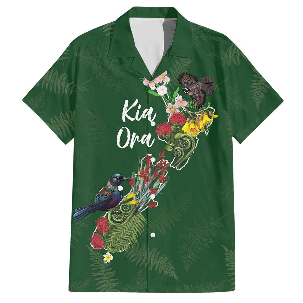 Kia Ora New Zealand Floral Personalized Hawaiian Shirt Sage Green LT7 Sage Green - Polynesian Pride