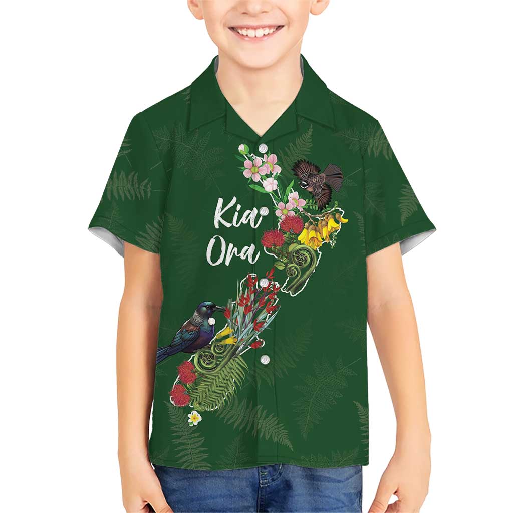 Kia Ora New Zealand Floral Personalized Hawaiian Shirt Sage Green LT7 - Polynesian Pride