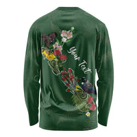 Kia Ora New Zealand Floral Personalized Long Sleeve Shirt Sage Green LT7 - Polynesian Pride