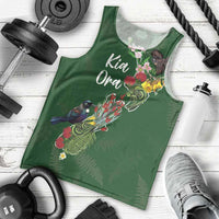 Kia Ora New Zealand Floral Personalized Men Tank Top Sage Green LT7 - Polynesian Pride