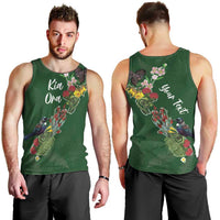 Kia Ora New Zealand Floral Personalized Men Tank Top Sage Green LT7 - Polynesian Pride