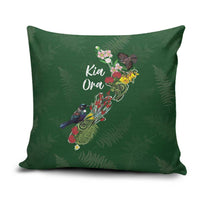Kia Ora New Zealand Floral Pillow Cover Sage Green - Polynesian Pride