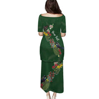 Kia Ora New Zealand Floral Personalized Puletasi Sage Green - Polynesian Pride