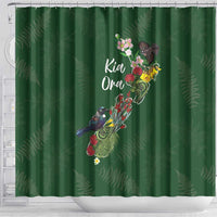 Kia Ora New Zealand Floral Shower Curtain Sage Green - Polynesian Pride