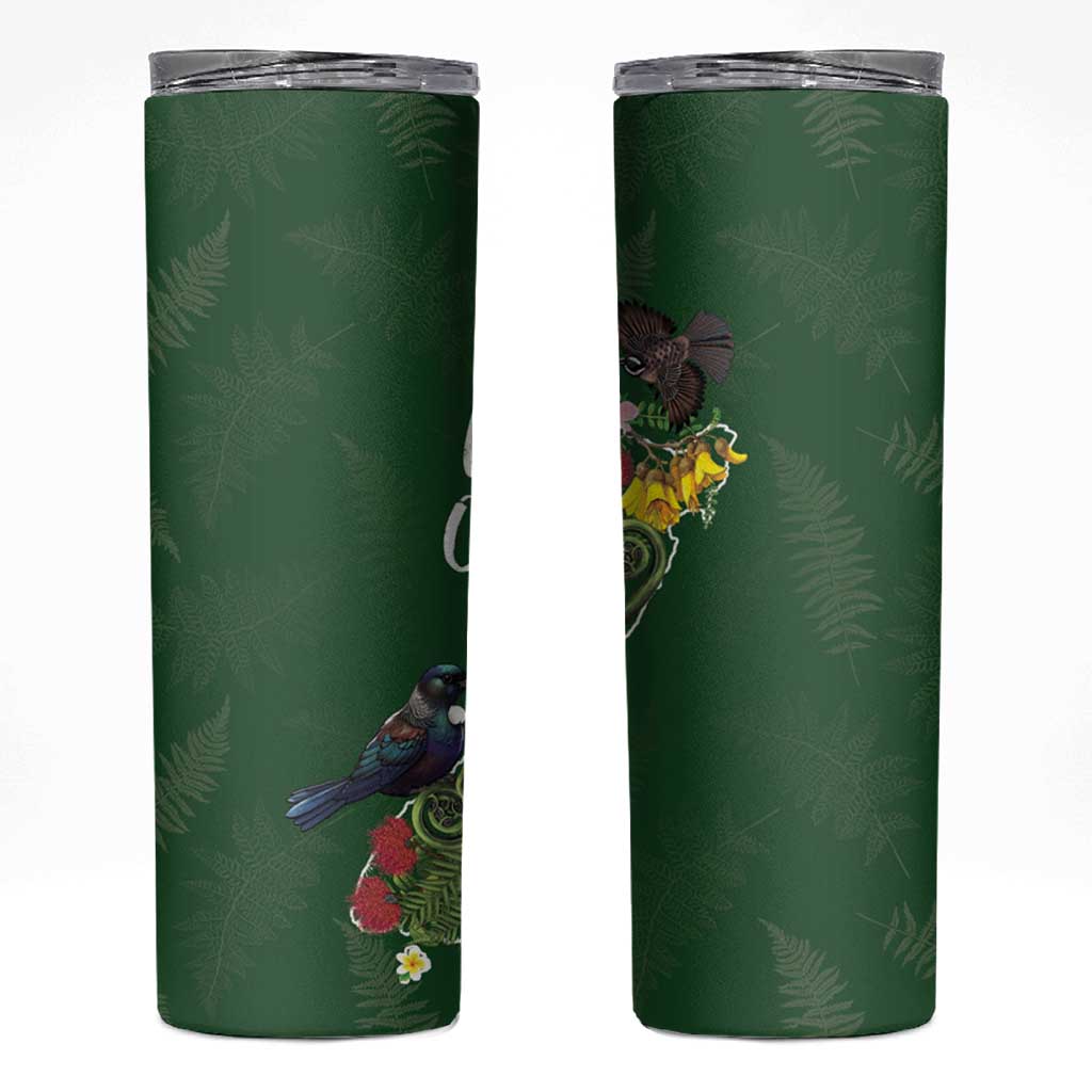 Kia Ora New Zealand Floral Skinny Tumbler Sage Green LT7 Sage Green - Polynesian Pride