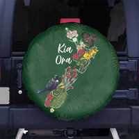 Kia Ora New Zealand Floral Spare Tire Cover Sage Green - Polynesian Pride