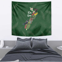 Kia Ora New Zealand Floral Tapestry Sage Green - Polynesian Pride