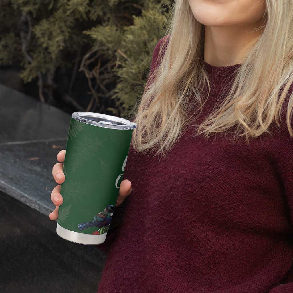 Kia Ora New Zealand Floral Tumbler Cup Sage Green - Polynesian Pride