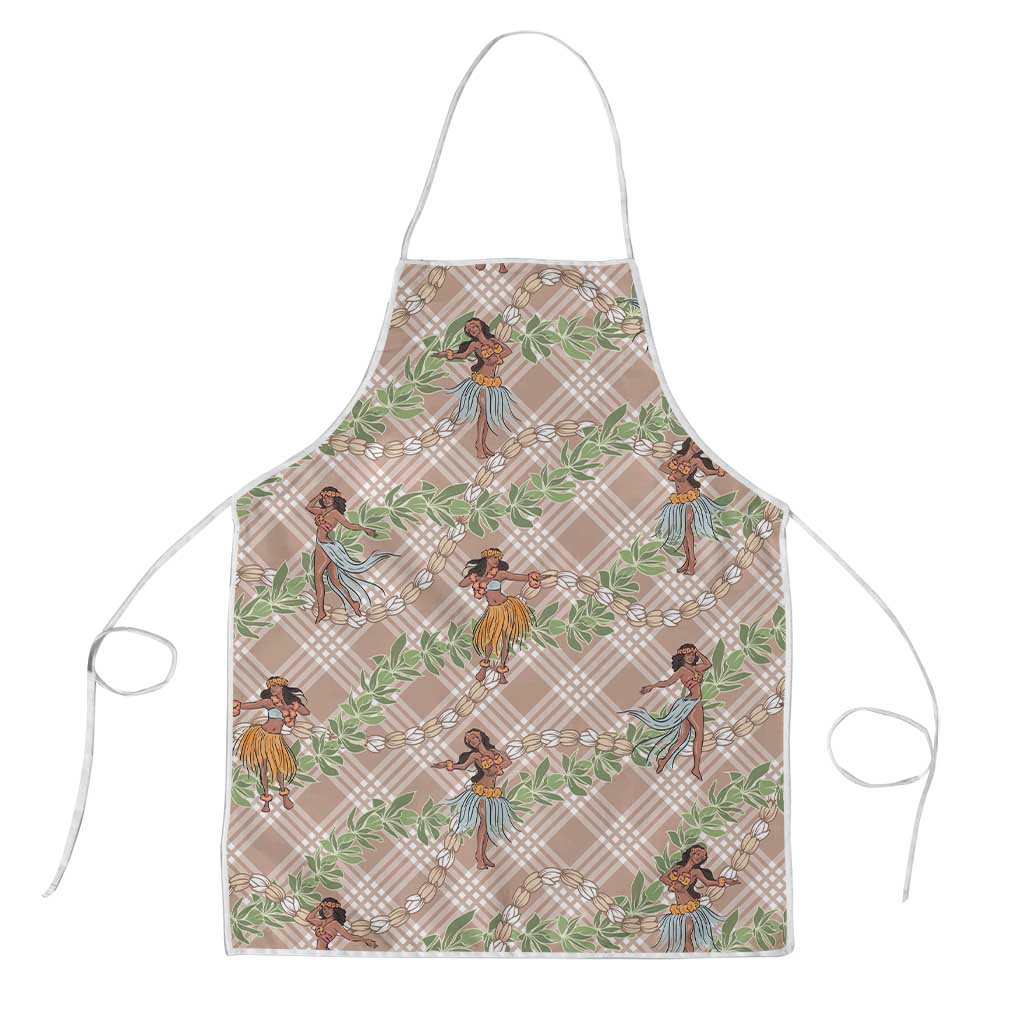 Beige Palaka Hula Girls Seamless Hawaii Aloha Apron - Polynesian Pride