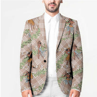 Beige Palaka Hula Girls Seamless Hawaii Aloha Blazer - Polynesian Pride