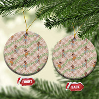 Beige Palaka Hula Girls Seamless Hawaii Aloha Ceramic Ornament - Polynesian Pride