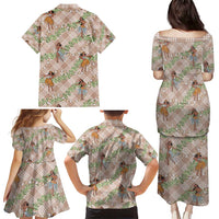 Beige Palaka Hula Girls Seamless Hawaii Aloha Family Matching Puletasi and Hawaiian Shirt - Polynesian Pride
