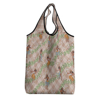 Beige Palaka Hula Girls Seamless Hawaii Aloha Grocery Bag - Polynesian Pride