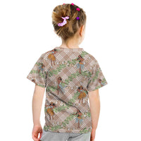 Beige Palaka Hula Girls Seamless Hawaii Aloha Kid T Shirt - Polynesian Pride