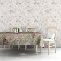 Beige Palaka Hula Girls Seamless Hawaii Aloha Tablecloth - Polynesian Pride