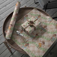 Beige Palaka Hula Girls Seamless Hawaii Aloha Wrapping Paper LT7 - Polynesian Pride