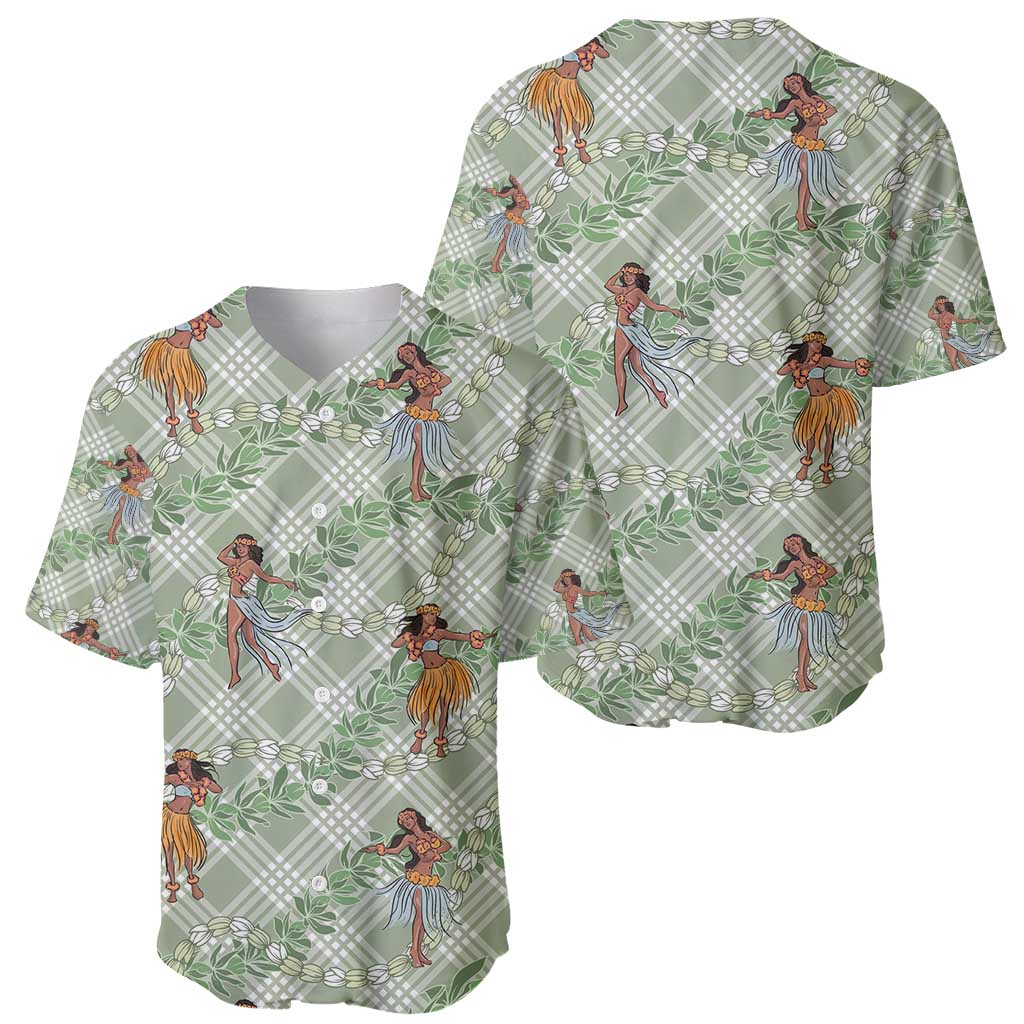Mint Palaka Hula Girls Seamless Hawaii Aloha Baseball Jersey - Polynesian Pride