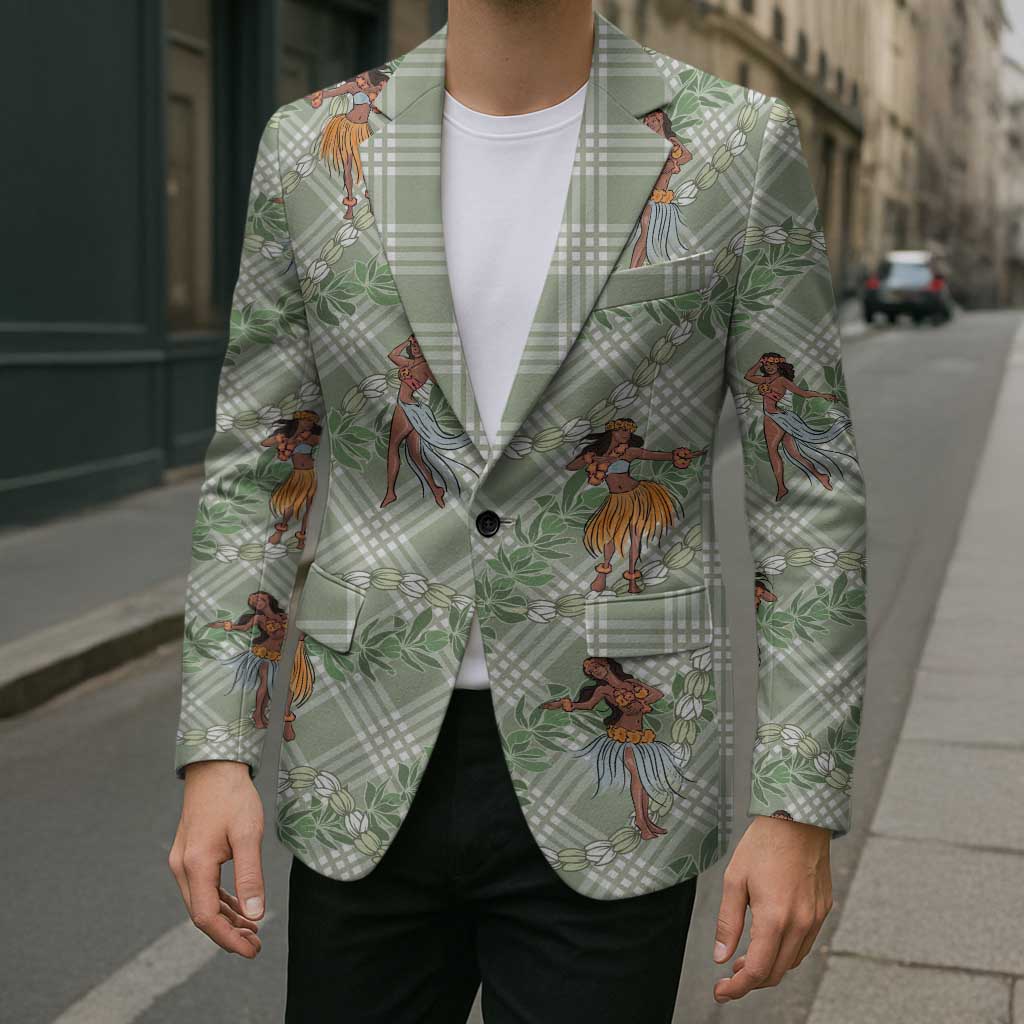 Mint Palaka Hula Girls Seamless Hawaii Aloha Blazer - Polynesian Pride