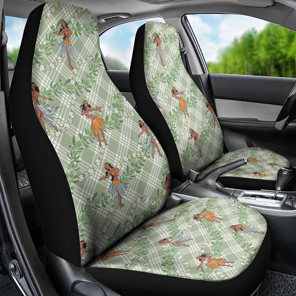 Mint Palaka Hula Girls Seamless Hawaii Aloha Car Seat Cover - Polynesian Pride