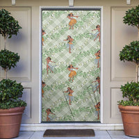 Mint Palaka Hula Girls Seamless Hawaii Aloha Door Cover - Polynesian Pride