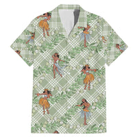 Mint Palaka Hula Girls Seamless Hawaii Aloha Family Matching Mermaid Dress and Hawaiian Shirt - Polynesian Pride