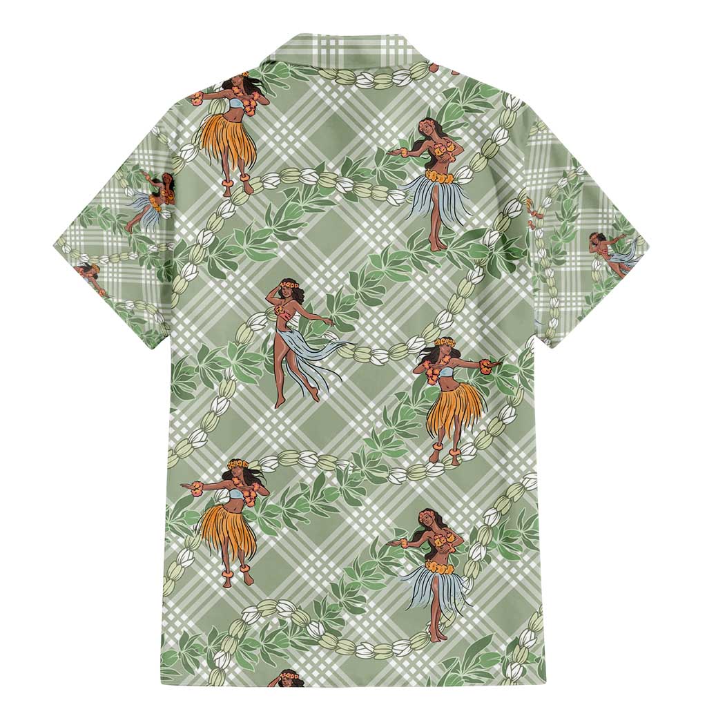 Mint Palaka Hula Girls Seamless Hawaii Aloha Family Matching Mermaid Dress and Hawaiian Shirt - Polynesian Pride