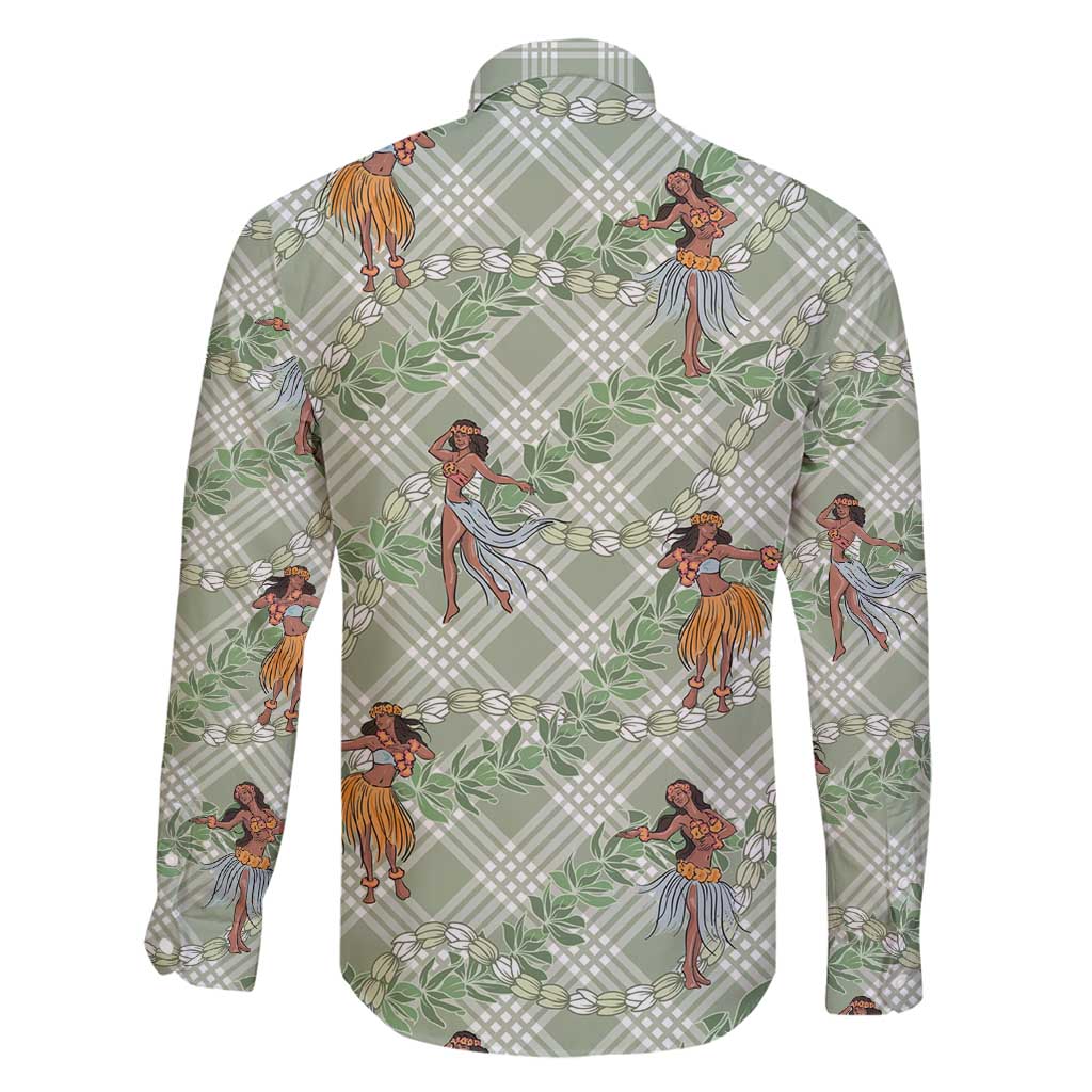 Mint Palaka Hula Girls Seamless Hawaii Aloha Family Matching Summer Maxi Dress and Hawaiian Shirt - Polynesian Pride