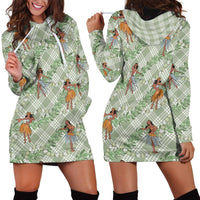Mint Palaka Hula Girls Seamless Hawaii Aloha Hoodie Dress - Polynesian Pride