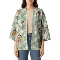 Mint Palaka Hula Girls Seamless Hawaii Aloha Kimono - Polynesian Pride