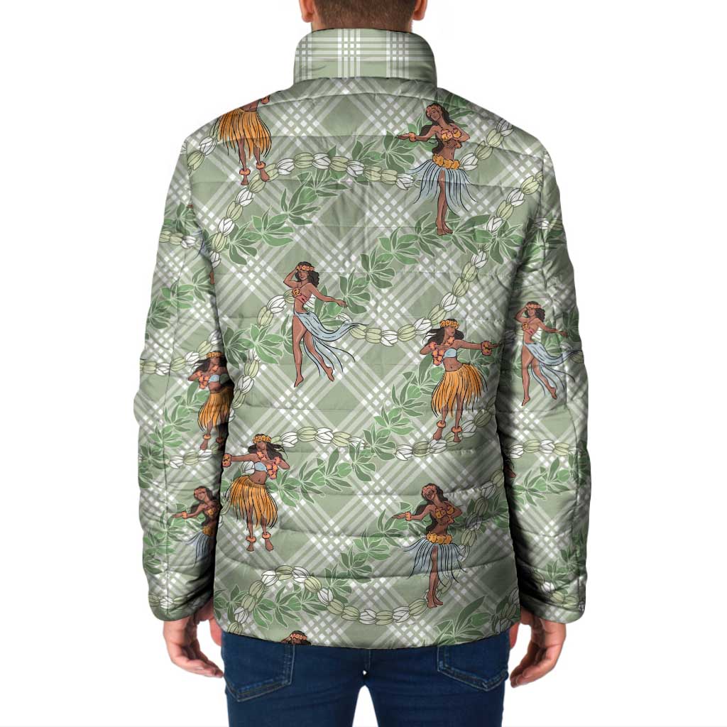 Mint Palaka Hula Girls Seamless Hawaii Aloha Padded Jacket - Polynesian Pride
