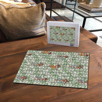 Mint Palaka Hula Girls Seamless Hawaii Aloha Puzzle - Polynesian Pride