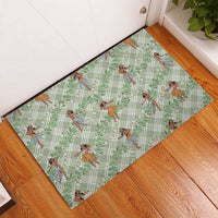 Mint Palaka Hula Girls Seamless Hawaii Aloha Rubber Doormat - Polynesian Pride