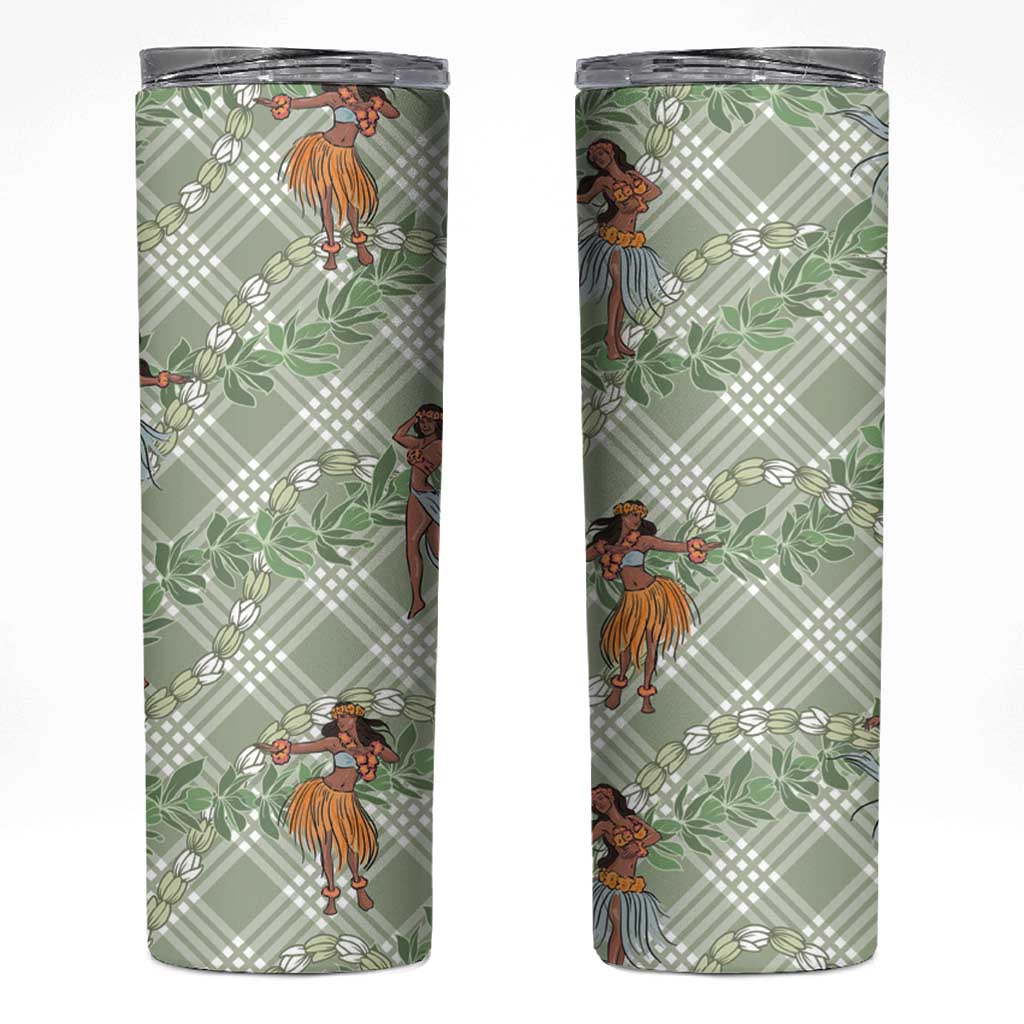 Mint Palaka Hula Girls Seamless Hawaii Aloha Skinny Tumbler - Polynesian Pride
