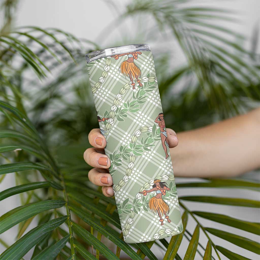 Mint Palaka Hula Girls Seamless Hawaii Aloha Skinny Tumbler - Polynesian Pride