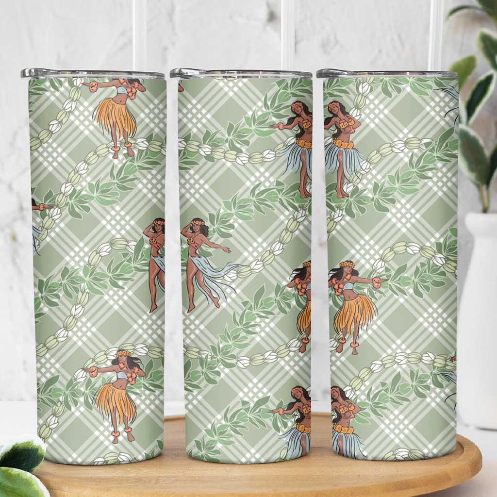 Mint Palaka Hula Girls Seamless Hawaii Aloha Skinny Tumbler - Polynesian Pride