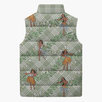 Mint Palaka Hula Girls Seamless Hawaii Aloha Sleeveless Puffer Jacket - Polynesian Pride