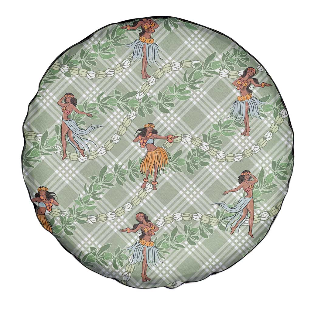 Mint Palaka Hula Girls Seamless Hawaii Aloha Spare Tire Cover - Polynesian Pride
