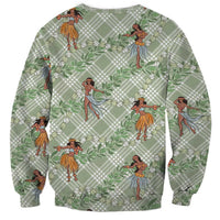 Mint Palaka Hula Girls Seamless Hawaii Aloha Sweatshirt - Polynesian Pride