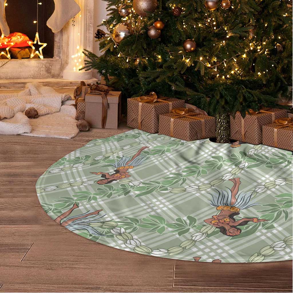 Mint Palaka Hula Girls Seamless Hawaii Aloha Tree Skirt - Polynesian Pride