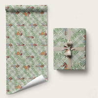 Mint Palaka Hula Girls Seamless Hawaii Aloha Wrapping Paper LT7 58" × 23" Mint - Polynesian Pride
