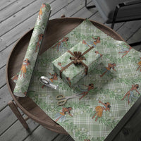 Mint Palaka Hula Girls Seamless Hawaii Aloha Wrapping Paper LT7 - Polynesian Pride