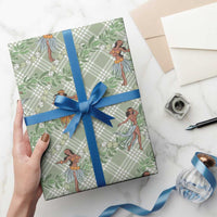 Mint Palaka Hula Girls Seamless Hawaii Aloha Wrapping Paper LT7 - Polynesian Pride