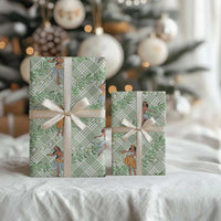 Mint Palaka Hula Girls Seamless Hawaii Aloha Wrapping Paper LT7 - Polynesian Pride