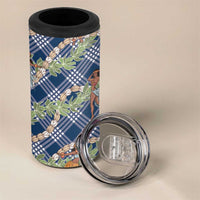 Navy Blue Palaka Hula Girls Seamless Hawaii Aloha 4 in 1 Can Cooler Tumbler - Polynesian Pride