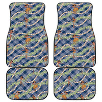 Navy Blue Palaka Hula Girls Seamless Hawaii Aloha Car Mats - Polynesian Pride
