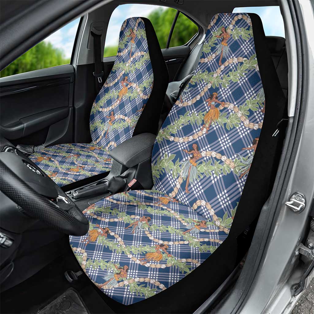 Navy Blue Palaka Hula Girls Seamless Hawaii Aloha Car Seat Cover - Polynesian Pride