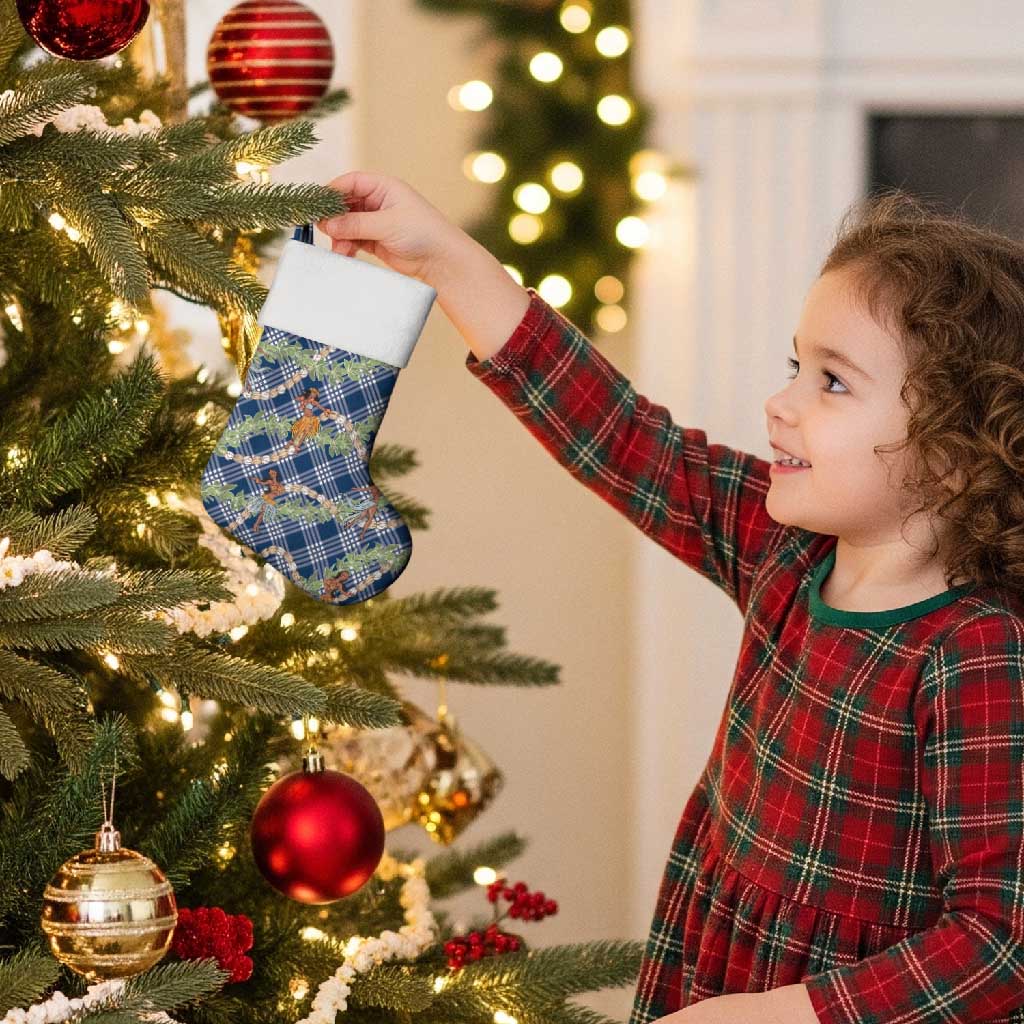 Navy Blue Palaka Hula Girls Seamless Hawaii Aloha Christmas Stocking - Polynesian Pride