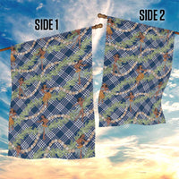 Navy Blue Palaka Hula Girls Seamless Hawaii Aloha Garden Flag - Polynesian Pride