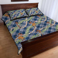 Navy Blue Palaka Hula Girls Seamless Hawaii Aloha Quilt Bed Set - Polynesian Pride