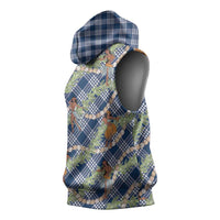 Navy Blue Palaka Hula Girls Seamless Hawaii Aloha Sleeveless Hoodie - Polynesian Pride